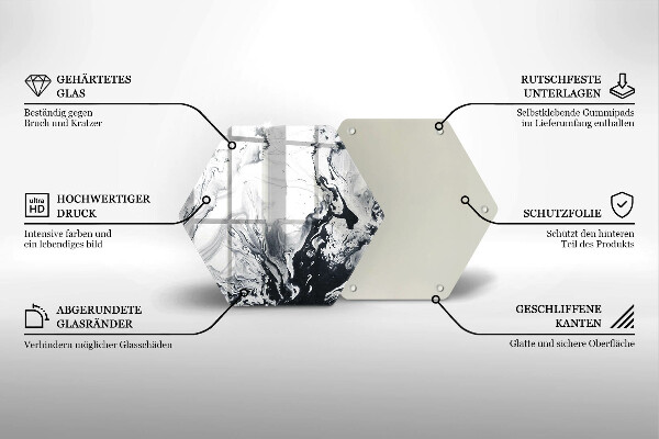 Skleněná deska do kuchyně Inkoustová abstrakce