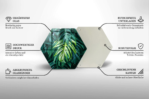 Skleněná deska do kuchyně Divoké monstera listy