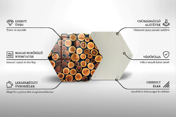 Skleněná deska do kuchyně Dřevěné pařezy