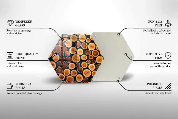 Skleněná deska do kuchyně Dřevěné pařezy