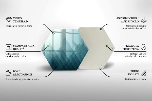 Skleněná krájecí deska Abstraktní hory