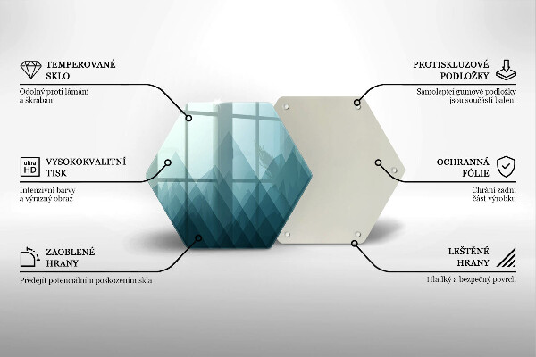 Skleněná krájecí deska Abstraktní hory