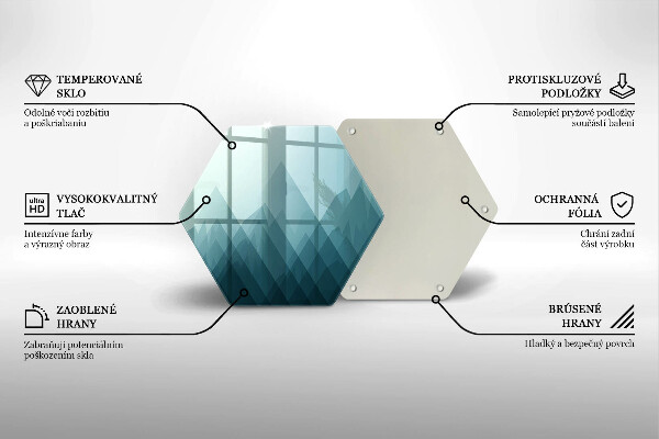 Skleněná krájecí deska Abstraktní hory