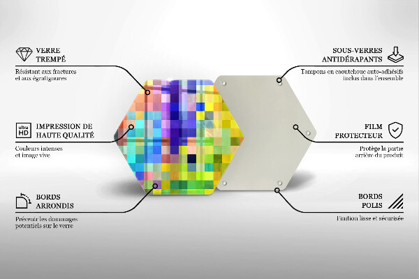 Skleněná krájecí deska Barevné pixelové čtverce