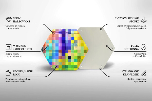 Skleněná krájecí deska Barevné pixelové čtverce