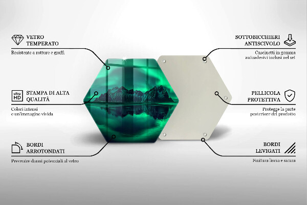 Skleněná krájecí deska Krajina polární záře