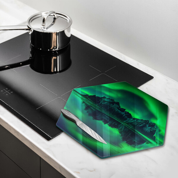 Skleněná krájecí deska Krajina polární záře