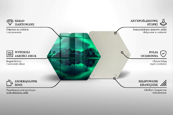 Skleněná krájecí deska Krajina polární záře