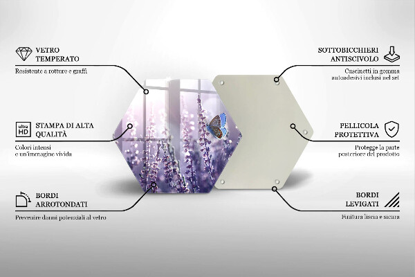 Skleněná krájecí deska Divoké květiny a motýl