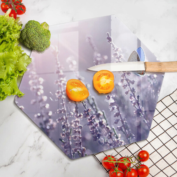 Skleněná krájecí deska Divoké květiny a motýl