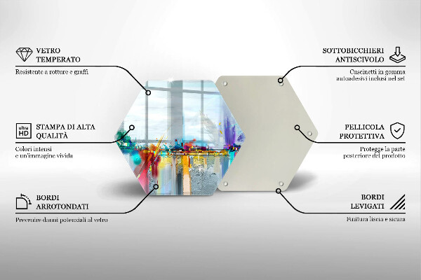 Skleněná krájecí deska Malovaná abstrakce