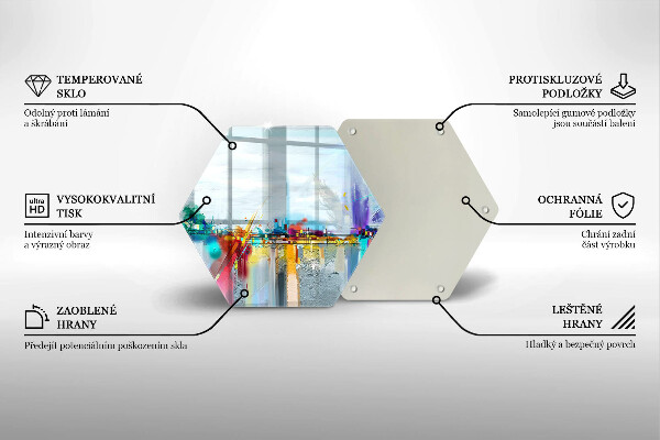 Skleněná krájecí deska Malovaná abstrakce