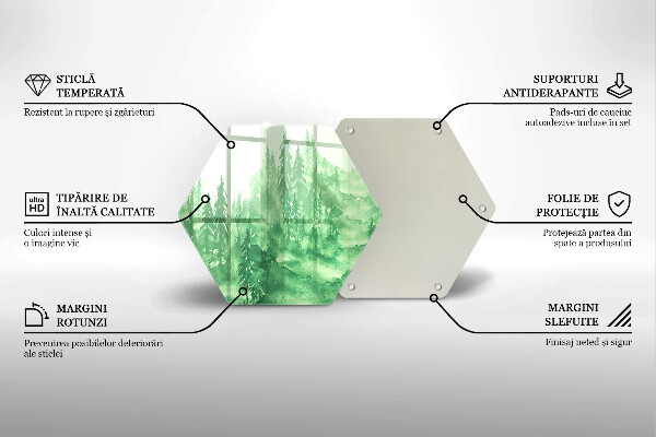 Skleněná krájecí deska Malovaný les