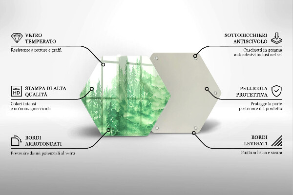 Skleněná krájecí deska Malovaný les