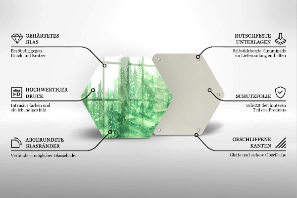 Skleněná krájecí deska Malovaný les