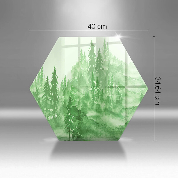 Skleněná krájecí deska Malovaný les