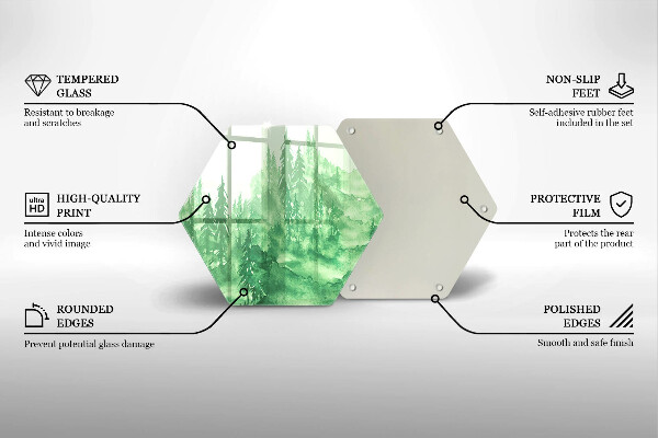 Skleněná krájecí deska Malovaný les