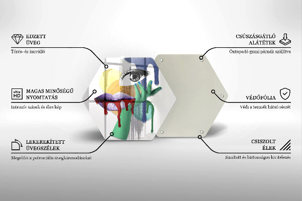 Skleněná krájecí deska Umění abstraktní koláž