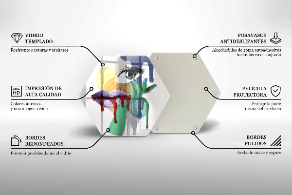 Skleněná krájecí deska Umění abstraktní koláž