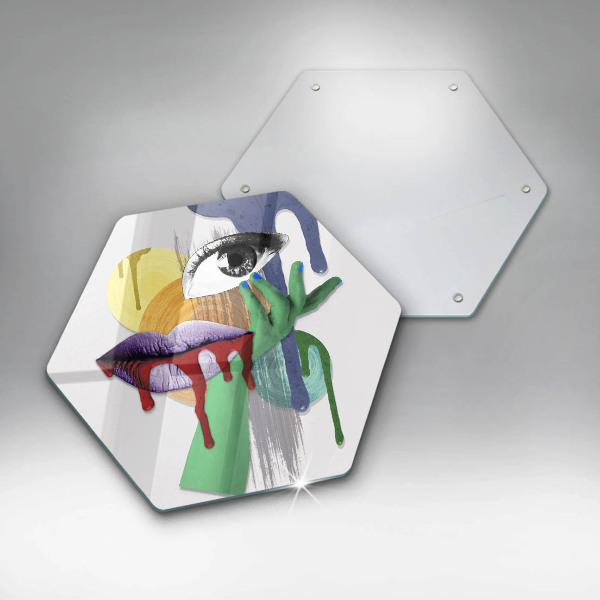 Skleněná krájecí deska Umění abstraktní koláž