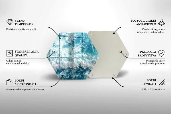 Skleněná krájecí deska Vlny mořské vody