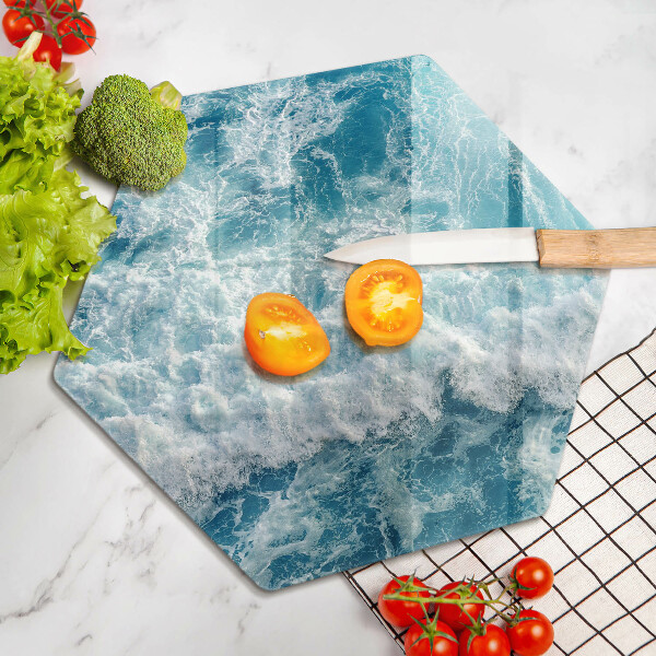 Skleněná krájecí deska Vlny mořské vody