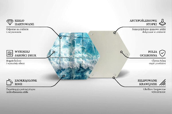 Skleněná krájecí deska Vlny mořské vody