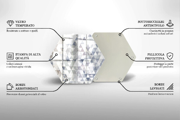 Skleněná krájecí deska Vzor trojúhelníků