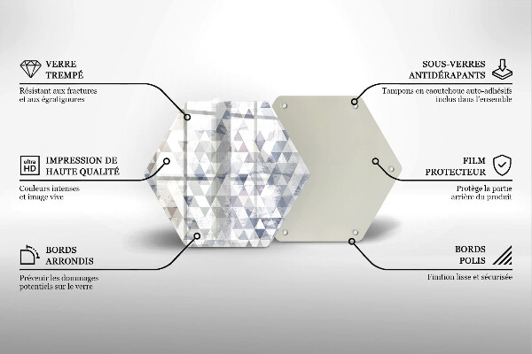 Skleněná krájecí deska Vzor trojúhelníků