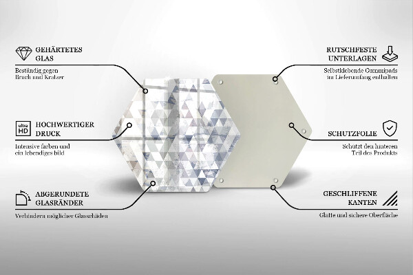 Skleněná krájecí deska Vzor trojúhelníků