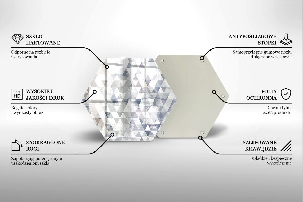 Skleněná krájecí deska Vzor trojúhelníků