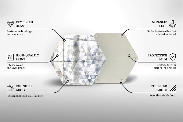 Skleněná krájecí deska Vzor trojúhelníků