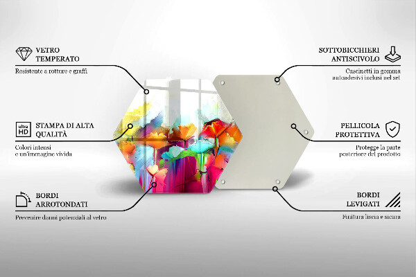 Skleněná krájecí deska Malované květiny