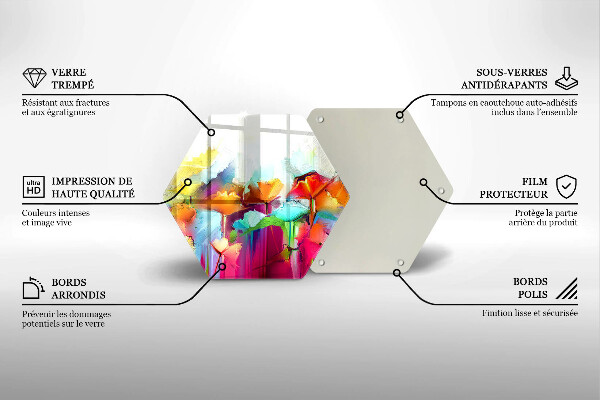 Skleněná krájecí deska Malované květiny