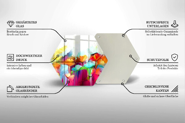 Skleněná krájecí deska Malované květiny