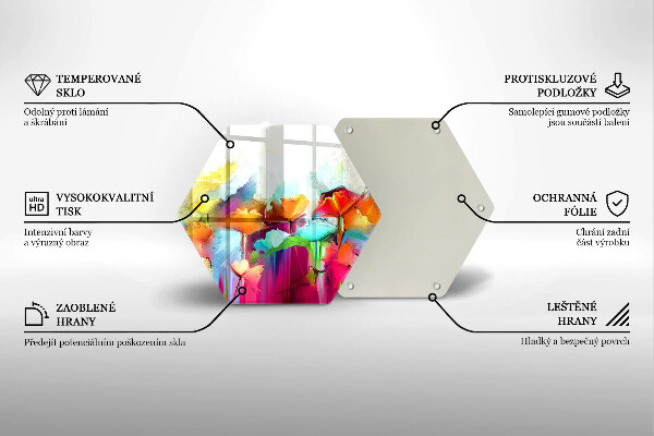 Skleněná krájecí deska Malované květiny