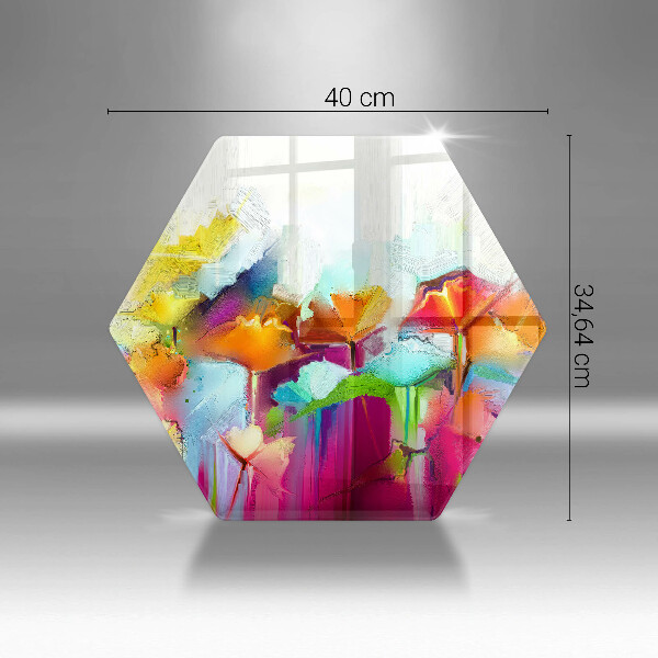 Skleněná krájecí deska Malované květiny