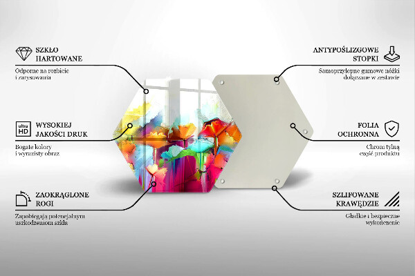 Skleněná krájecí deska Malované květiny