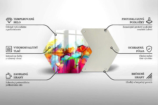 Skleněná krájecí deska Malované květiny