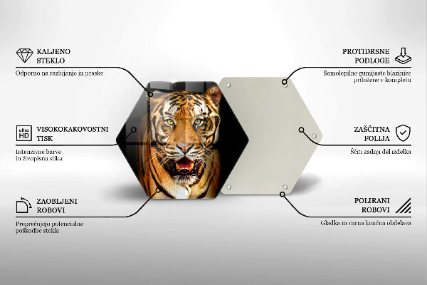 Skleněná krájecí deska Divoké zvíře tygr