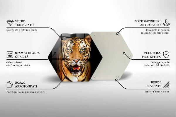 Skleněná krájecí deska Divoké zvíře tygr