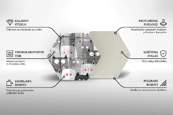 Skleněná krájecí deska Ilustrace kočky