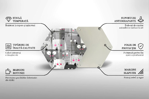 Skleněná krájecí deska Ilustrace kočky