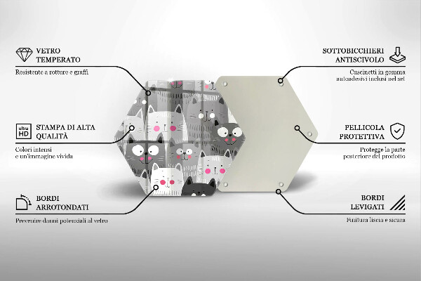 Skleněná krájecí deska Ilustrace kočky