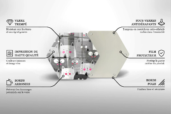 Skleněná krájecí deska Ilustrace kočky