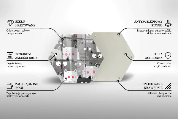 Skleněná krájecí deska Ilustrace kočky