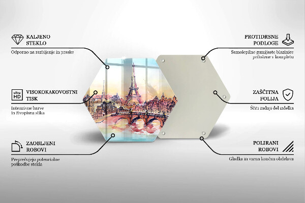 Skleněná deska do kuchyně Krajina paříže eiffelova věž
