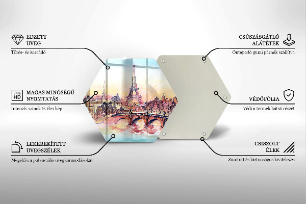 Skleněná deska do kuchyně Krajina paříže eiffelova věž