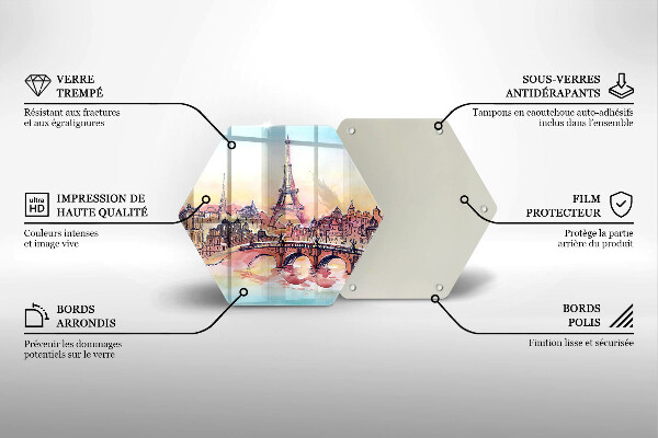 Skleněná deska do kuchyně Krajina paříže eiffelova věž