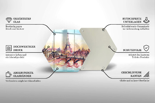 Skleněná deska do kuchyně Krajina paříže eiffelova věž
